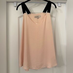 LOFT Women's Soft Pink and Black Camisole